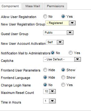 user registration options